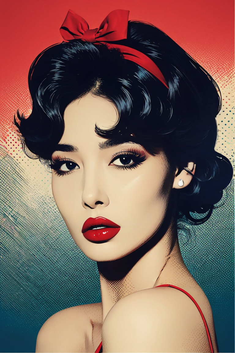 389656-4233293001-pop art,1girl,solo,upper body,black hair,red lips,_lora_pop_art_v2_0.7_,.png
